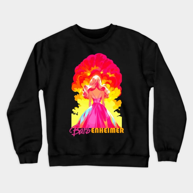 Barbie x Oppenheimer mashup Crewneck Sweatshirt by RetroPandora